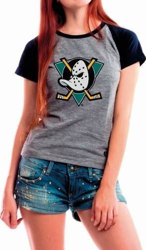 Camiseta Raglan Baby Look Anahein Ducks Cinza Mescla