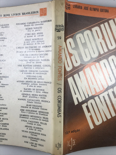 Livro Os Corumbas Romance Amando Fontes 13.ª Livraria José Olympio Editora - F1