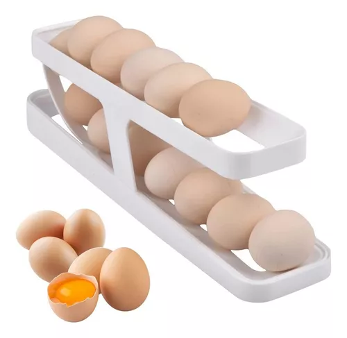 Hueveras para Frigorífico, Egalit Dispensador de Huevos 13-14 Huevos  rodante automático para Almacenamiento en Nevera, Organizador de Huevos