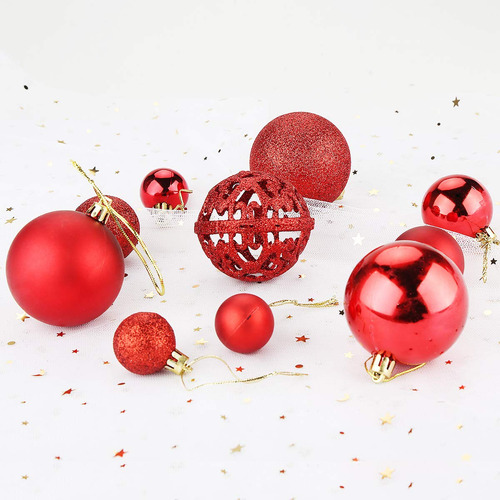 Juego De 100 Miniesferas Inastillables Rojas Para Navidad