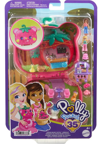 Muñeca Polly Pocket Estuche De Osito Fresa Set De Juego