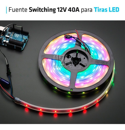 Imagen 4 de 10 de Fuente 12v 40a Metalica Regulada Switching Tira Led Cctv
