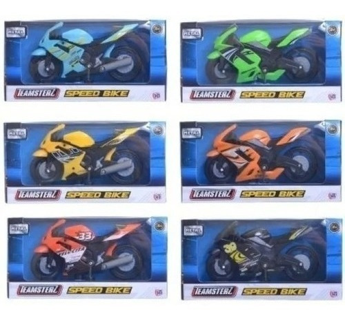Imagen 3 de 5 de Moto Escala 1:43 Speed Bike 12cm Metal Teamsterz 14113 Edu