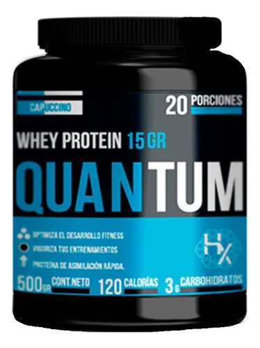 Holix Lab- Quantum Whey Protein 500gr Rinde 20 Porciones Sabor Capuchino