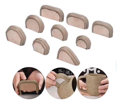 Kit 9 Moldes Para Asas De Tazas Para Cerámica 