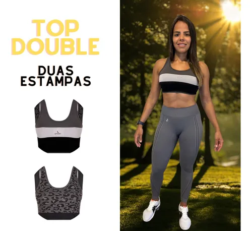 Conjunto Lupo Calça Legging Top Feminino Fitness Academia Leguin Sem  Costura Legues Sport Original - Preto