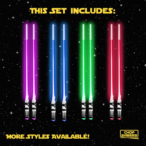 Palillos Sable Luz Que Se Iluminan Star Wars,4 Pares
