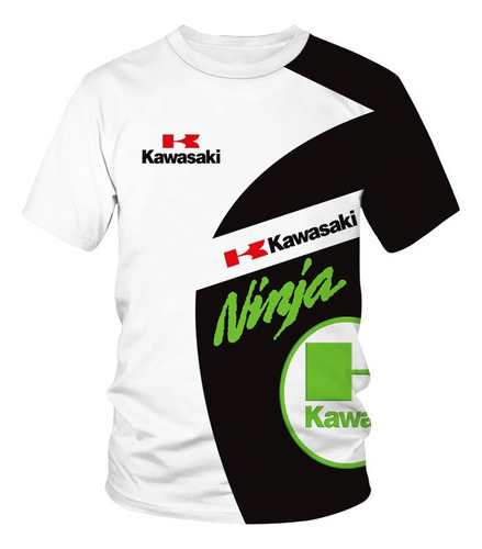 Playera De Manga Corta Con Impresión 3d De Kawasaki