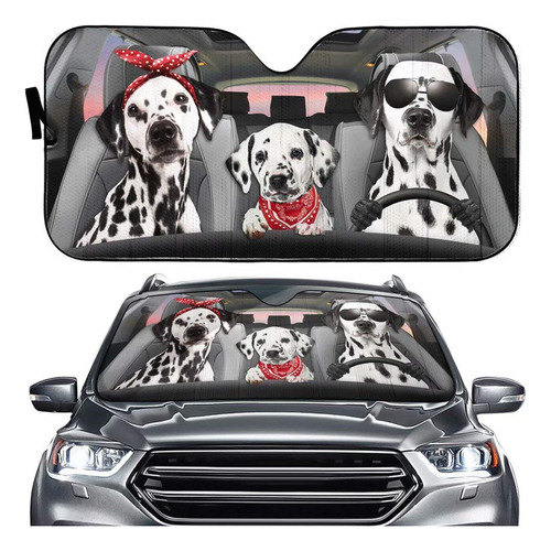 Parasol Para Coche Diseño Perro Dalmata Animal Impresion 3d