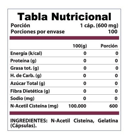 Imagen 2 de 2 de N Acetyl Cisteína (nac) Protector Hepático Y Renal