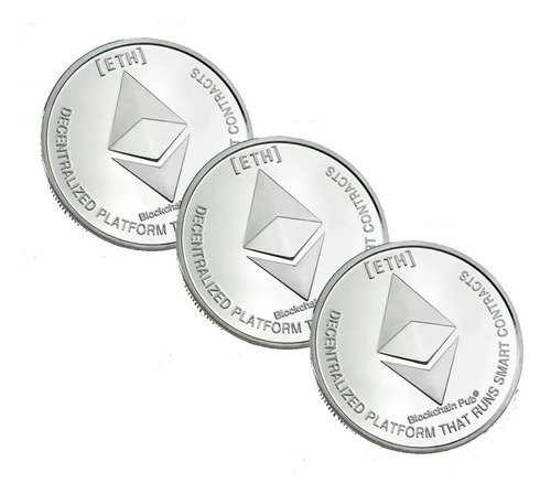 Ethereum Combo De 3 Monedas Fisicas Eth Crypto Coleccionable