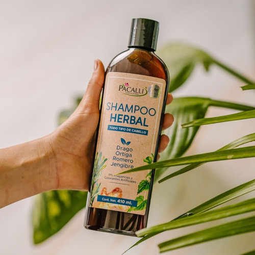Shampoo Herbal Pacalli 2 Pack Con Ingredientes Naturales