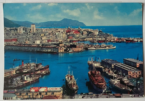 Antigua Postal, Puerto, Barcos, Génova, Italia, P0281