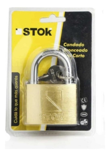 Candado Stok Bronceado 38mm Seguridad Resistente Reforzado Color Dorado