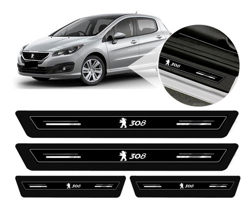 Soleira Protetor Porta Platinum Peugeot 308 2013 2014 2015 2