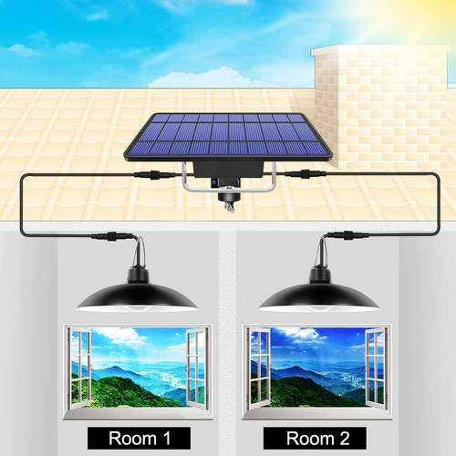 Imagen 3 de 6 de Lamparas Led Solar Colgante C/ Control Y Panel