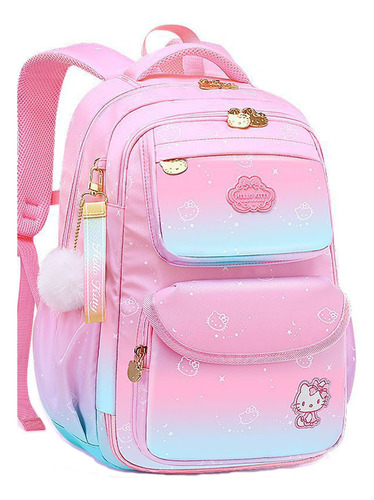 Mochila infantil Hello Kitty Child Fashion Cartoon, bolsa colorida, bolsa pequena, rosa