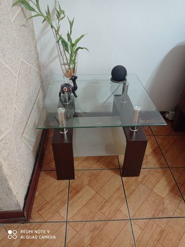 Mesa Lateral Para Sala De Vidrio Templado Y Biselado