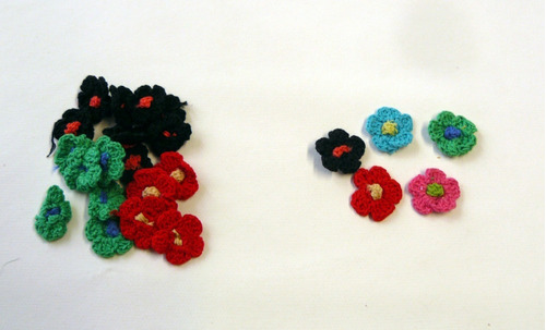 Flores De Crochet Ø 25mm - X 20 Unidades 