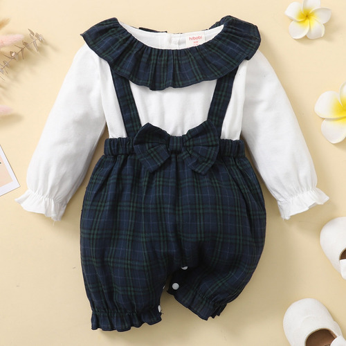 Conjunto Body De Algodón De Manga Larga Con Lazo Para Bebé