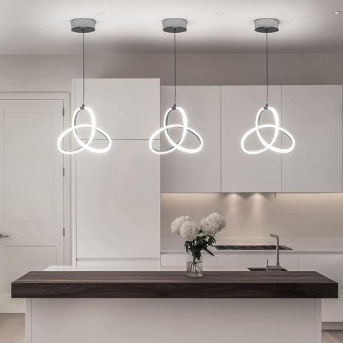 ''lámpara Colgante Led 16w, Altura Ajustable, Moderna Para C