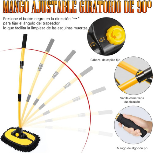 Cepillo Para Polvo De Lavado Para Auto Coche Con Mango Largo