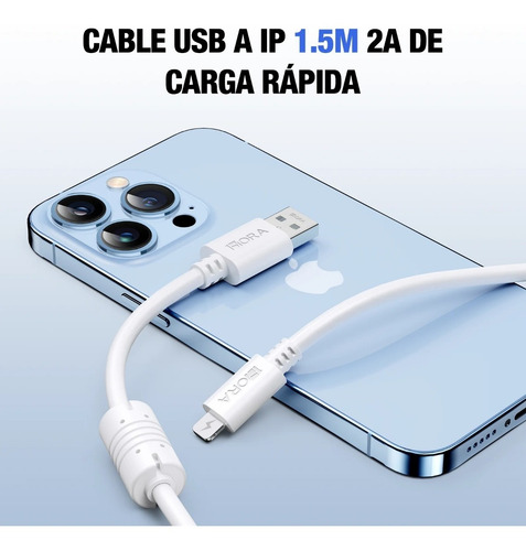 Cable Lightning 2a 1.5m 10 Piezas