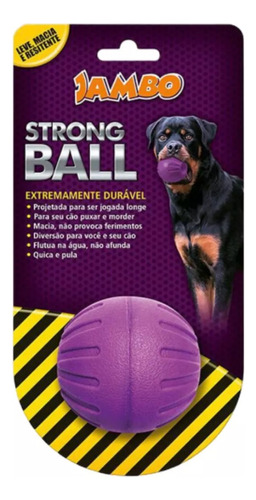 Brinquedo Bola Resistente Cães Strong Ball Pequena Jambo Pet Cor Roxo