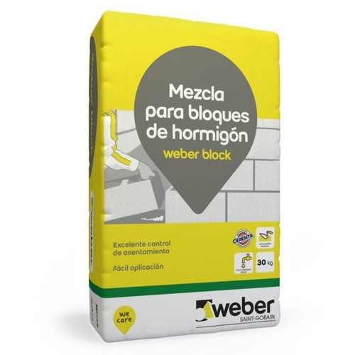 Pegamento Weber Rev Block X 30 Kg Para Bloques De Hormigón