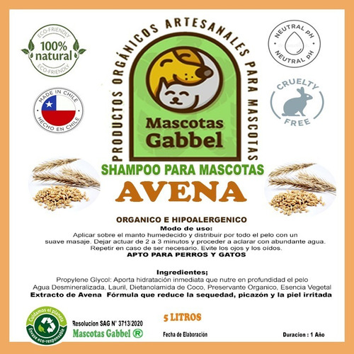 Imagen 2 de 4 de Shampoo Avena Orgánico 1 Litro