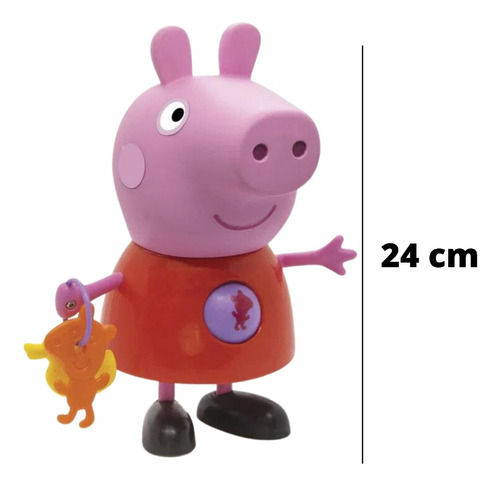 Boneca Peppa Pig Gira Bolinha Original 24 Cm - Elka 