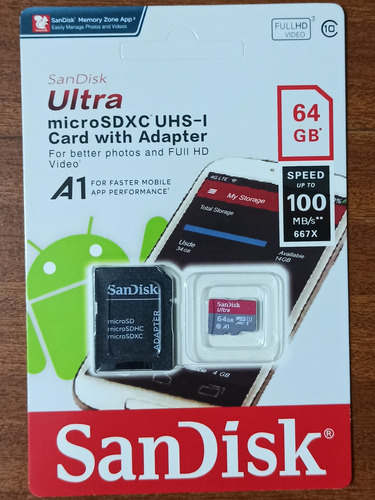 Imagen 3 de 3 de Memoria Micro Sd Sandisk 64gb Clase 10 También Al Mayor Abyt