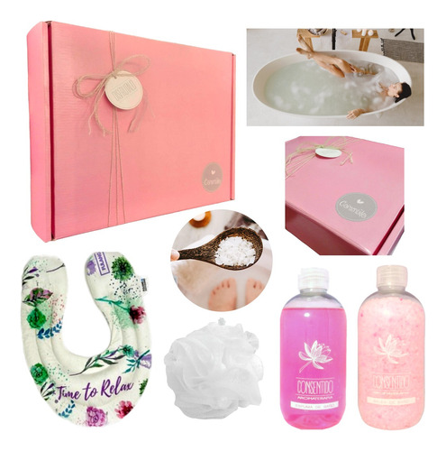 Set Kit Caja Regalo Mujer Spa Rosas Zen Aroma N20 Disfrutalo