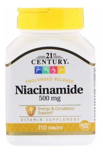 Niacinamida De Liberação Prolongada, 500 Mg, 110 Comprimidos Sabor Without flavor