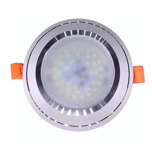 15 Pz Spot Led Satinado 9w Empotrable Plafon O Bote 8 Cm P Color Mica Transparente, Luz Blanca Fria 6500k