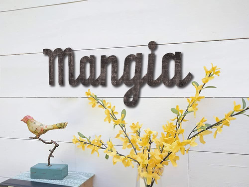 Not Branded Cartel Madera Mangia Kitchen Wall Decor Letrero