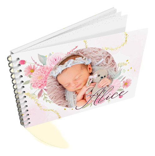 Álbum Livro Do Bebê Personalizado Com Nome Tema Foto Menina
