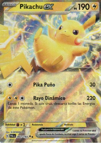 Pikachu Ex Carta Poke Pal Es 063 Double Rare