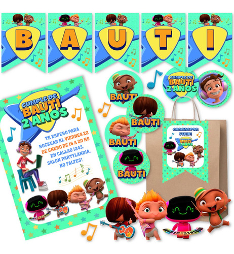 Kit Imprimible Mini Beat Power Rockers Editable Candy Bar