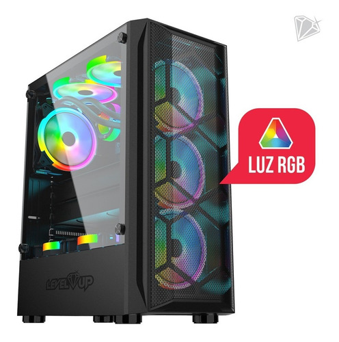 Gabinete Gamer Andromeda Atx Vidrio Templado X3 Fan Rgb