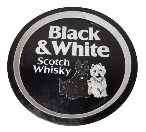 Bandeja Decorativa Black & White Scotch Whisky Coleccionable