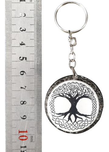 Orgonita Llavero Circular Con Arbol De La Vida