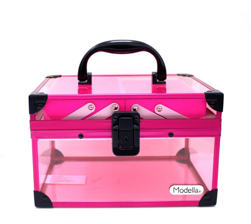 Imagen 2 de 3 de Neceser Duro Transparente Rosa