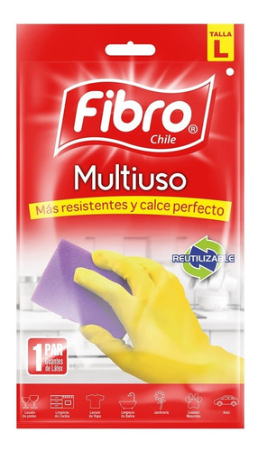 Guante Multiuso Amarillo Talla L Fibro | Comaac