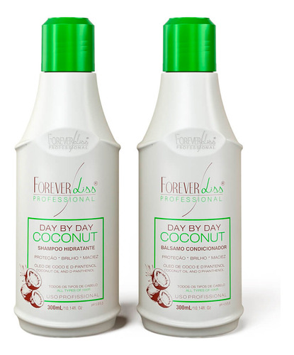 Kit Shampoo E Bálsamo Day By Day Coconut Forever Liss - 2x30