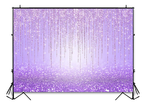 Telon De Fondo Avezano Con Purpurina Violeta Para Fiesta De