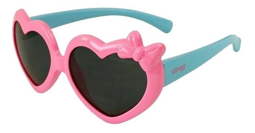 Óculos De Sol Infantil 36m+ Coração Rosa Azul Clingo C3214