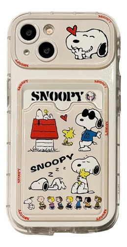 * Capa Para Celular Snoopy Com Lente E Cartão