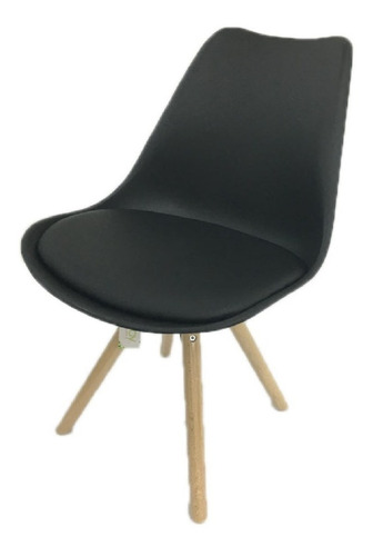 Imagen 4 de 6 de Silla Tulip Pata Redonda Negra