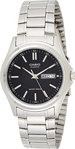 Casio Classic Silver Watch Mtp1239d-1a, Negro -, Movimiento